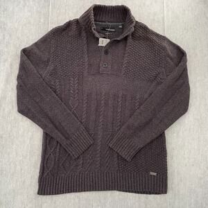 Buckle Black Sweater Adult Medium Black Heather Pump It Up Athletic Ribbed Men M
